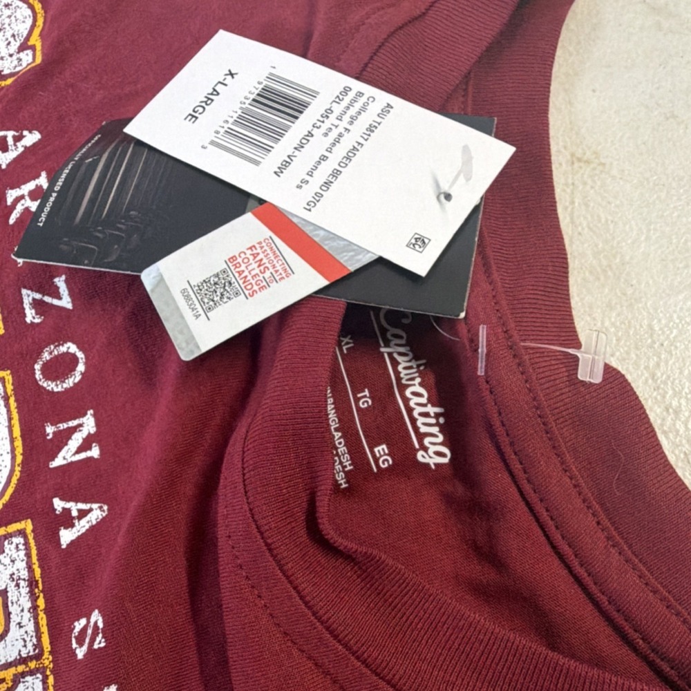 Captivating Arizona State Sun Devils Maroon Shirt XL Officially Licensed - Picture 4 of 6